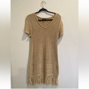 Cupio Light Tan Knitwear Boho Dress Medium